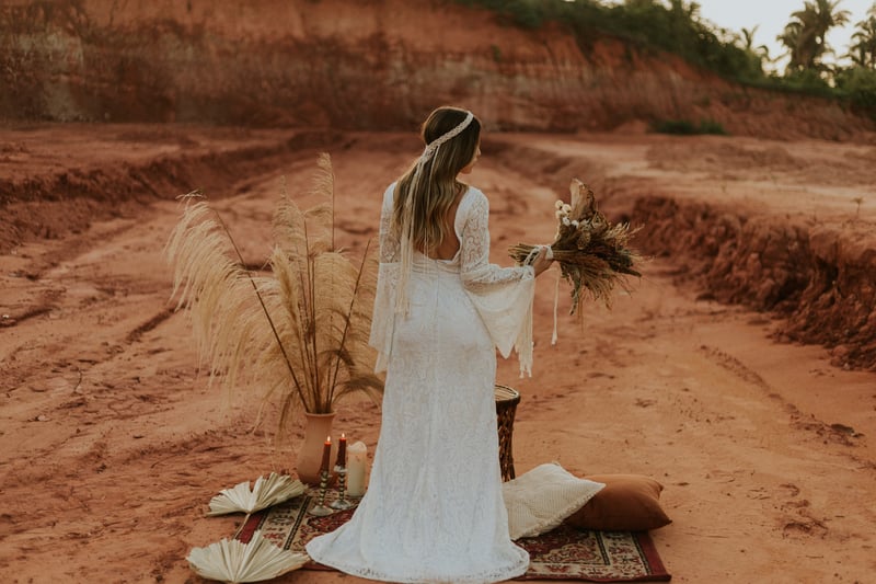 bride in dessert